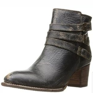Bed Stu Begin Black Lux Leather Ankle Boots sz 6